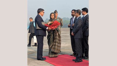 পররাষ্ট্র মন্ত্রণালয়ের দক্ষিণ এশিয়া অণুবিভাগের মহাপরিচালক ইসরাত জাহান তাকে অভ্যর্থনা জানান