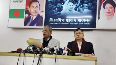 সংবাদ সম্মেলনে মির্জা ফখরুল ইসলাম আলমগীর