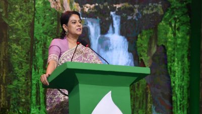 অনুষ্ঠানে বক্তব্য রাখছেন সৈয়দা রিজওয়ানা হাসান