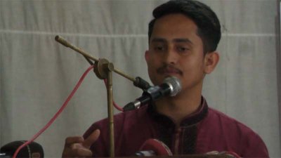 পঞ্চগড়ে জাতীয় নাগরিক কমিটির মতবিনিময় সভায় বক্তব্য দেন সারজিস আলম