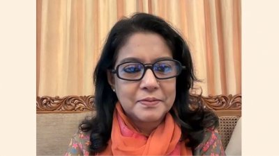 ভার্চুয়াল সভায় কথা বলছেন পরিবেশ উপদেষ্টা সৈয়দা রিজওয়ানা হাসান