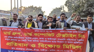 শ্রমিকদের বিক্ষোভ মিছিল