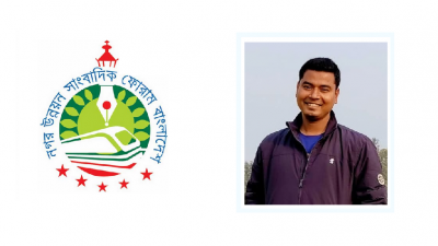(ডানে) ঢাকা উত্তর সিটি করপোরেশনের জনসংযোগ কর্মকর্তা মকবুল হোসাইন