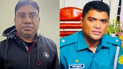 সাবেক ওসি শাহ আলম ও বর্তমান ওসি মো. মহিবুল্লাহ