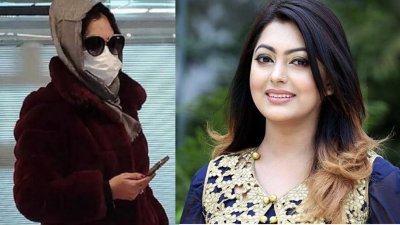সিলেট ওসমানী আন্তর্জাতিক বিমানবন্দরে নিপুণ (বাঁয়ে)