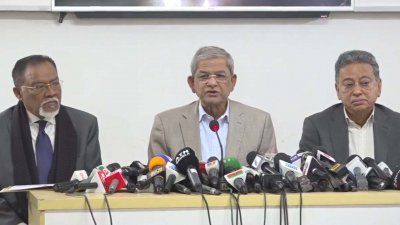 সংবাদ সম্মেলনে মির্জা ফখরুল ইসলাম আলমগীর