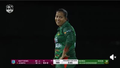 ম্যাচের একটি দৃশ্য।