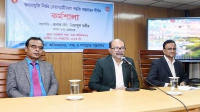 ‘তথ্যপ্রযুক্তি-নির্ভর সেবাসহজীকরণ পদ্ধতি বাস্তবায়ন’ শীর্ষক কর্মশালা। ছবি: সংগৃহীত