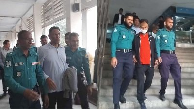আদালত চত্বরে মো. মুহিবুল হক ও সৈয়দ আবেদ আলী জীবন