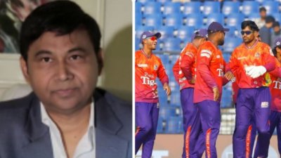 বামে রাজশাহী ফ্র্যাঞ্চাইজির মালিক শফিকুর রহমান।