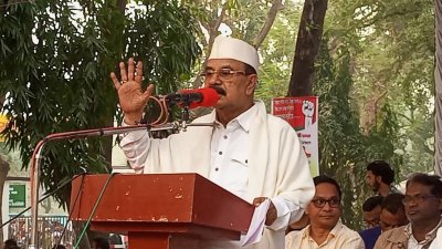 লালমনিরহাটে জনসভায় বক্তব্য দেন গয়েশ্বর চন্দ্র রায়