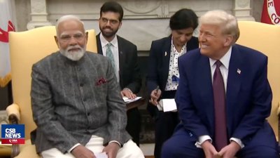বৈঠকে ডোনাল্ড ট্রাম্পের সঙ্গে নরেন্দ্র মোদি (ছবি: ভিডিও থেকে)।