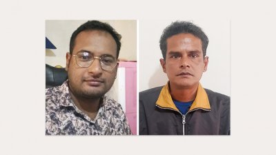 বিপুল মিয়া মুকুল (বাঁয়ে) ও জুম্মান কসাই