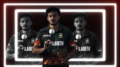 চ্যাম্পিয়ন্স ট্রফির জার্সিতে তাসকিন