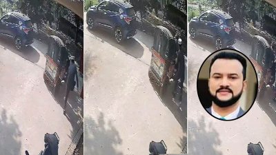 রিকশাচালককে জুতাপেটা করার সিসি ক্যামেরার ফুটেজ, ইনসেটে অভিযুক্ত সমাজসেবা কর্মকর্তা