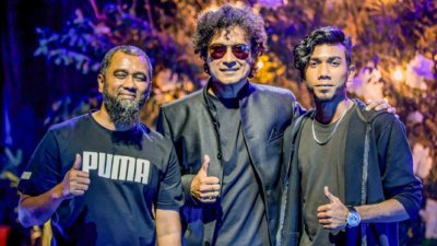 ডি জে রাহাত, শান সায়েক ও আদিব কবির (বাম থেকে)