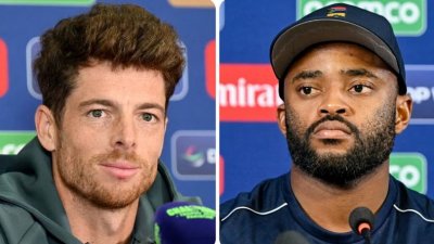 মিচেল স্যান্টনার ও তেম্বা বাভুমা।