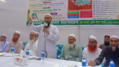 বক্তব্য দিচ্ছেন মাওলানা শেখ ফজলে বারী মাসউদ