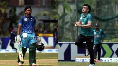 বিজয়ের সেঞ্চুরি, তাসকিন দিয়েছেন শতাধিক রান
