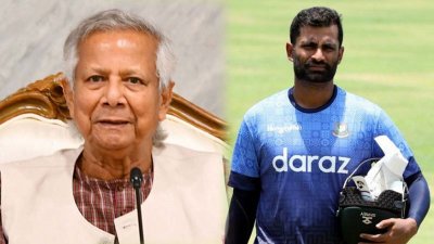 প্রধান উপদেষ্টা ড. মুহাম্মদ ইউনূস ও তামিম ইকবাল খান