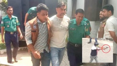 ইনসেটে দুই হাতে পিস্তল চালানোর সেই দৃশ্য!