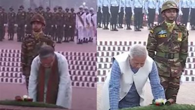 জাতীয় স্মৃতিসৌধে  রাষ্ট্রপতি মো. সাহাবুদ্দিন ও প্রধান উপদেষ্টা ড. মুহাম্মদ ইউনূসের শ্রদ্ধা