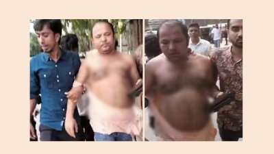 অভিনেতা সিদ্দিককে মারধরের ভাইরাল ভিডিও ফুটেজ থেকে নেওয়া স্ক্রিনশট