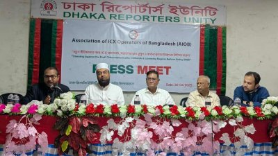 সংবাদ সম্মেলনে এআইওবি’র নেতারা