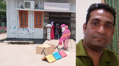 ভাঙচুরের পর সাতক্ষীরা সদর হাসপাতালের জরুরি বিভাগের চিকিৎসাসেবা বন্ধ,  জেলা স্বেচ্ছাসেবক দলের সাবেক সভাপতি সোহেল আহমেদ (ডানে)