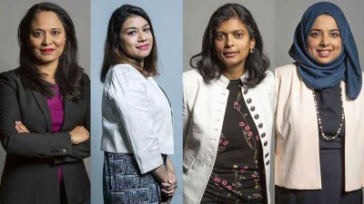 চার ব্রিটিশ বাংলাদেশি এমপি রুশনারা আলী, টিউলিপ সিদ্দিক, রূপা হক ও আপসানা বেগম