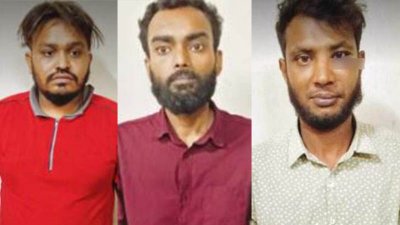 তামিম হাওলাদার,  সম্রাট মল্লিক ও  মো. পলাশ সরদার