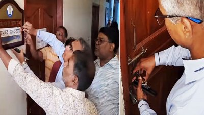 বগুড়া ডায়াবেটিক ও স্বাস্থ্যসেবা হাসপাতালের আহ্বায়ক এবং জেলা আওয়ামী লীগের সহসভাপতি অ্যাডভোকেট মকবুল হোসেন মুকুলের অফিস কক্ষে তালা ঝুলিয়ে দিয়েছেন বিএনপির নেতারা
