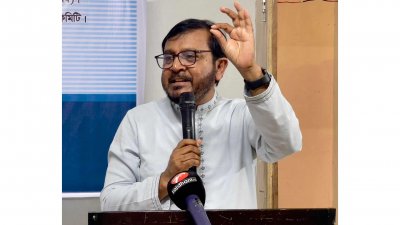 সভায় বক্তব্য দিচ্ছেন মজিবুর রহমান মঞ্জু