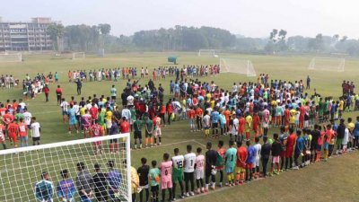 শামস উল হুদা ফুটবল অ্যাকাডেমিতে ফুটবলারদের অংশগ্রহণ