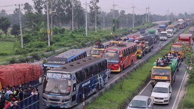 ঢাকা-টাঙ্গাইল-যমুনা সেতু মহাসড়কে তীব্র যানজট
