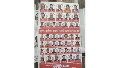 আমলাদের অপসারণের দাবিতে রাজধানীতে পোস্টার