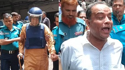 আদালত প্রাঙ্গণে ইঞ্জিনিয়ার মোশাররফ হোসেন ও বাবুল সরদার