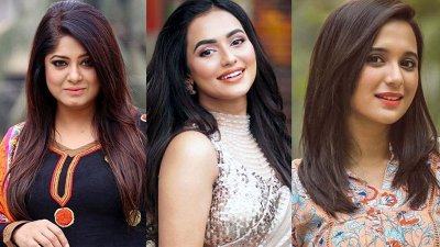 মৌসুমী, নুসরাত ফারিয়া ও সাবিলা নূর (ছবি: সংগৃহীত)