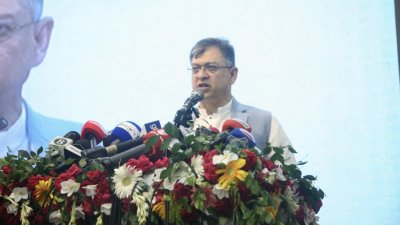 বক্তৃতা করছেন বিএনপির স্থায়ী কমিটির সদস্য সালাহ উদ্দিন আহমেদ