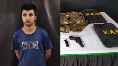 গ্রেফতার সাবেক সেনা সদস্য ও উদ্ধার সরঞ্জাম