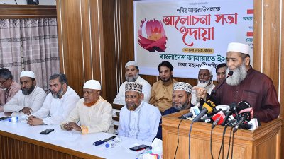 কথা বলছেন অধ্যাপক মুজিবুর রহমান