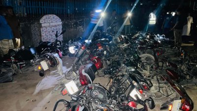 অর্ধশতাধিক মোটরসাইকেল ভাঙচুর