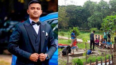 নিহত পাইলটের কবর খোঁড়া হচ্ছে