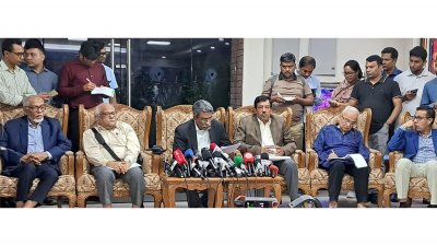 বৈঠক শেষে ব্রিফ করেন অধ্যাপক আলী রীয়াজ