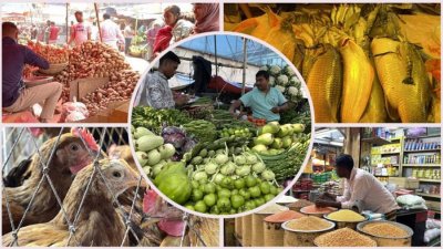 নিত্যপণ্যের বাজার। ছবি কোলাজ: বাংলা ট্রিবিউন