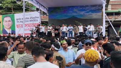 সমাবেশ মঞ্চ ও সাউন্ড সিস্টেমসহ অন্যান্য প্রস্তুতি চলছে