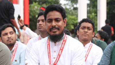 সমাবেশে আখতার হোসেন। ছবি: নাসিরুল ইসলাম
