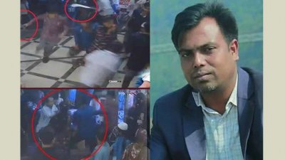 সাংবাদিক আসাদুজ্জামানকে কুপিয়ে হত্যার দৃশ্য