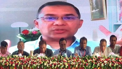 নওগাঁ বিএনপির সম্মেলনে যুক্ত হয়েছেন তারেক রহমান