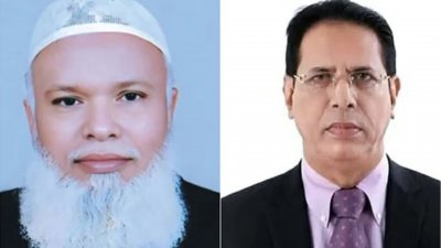 শিক্ষাবোর্ডের চেয়ারম্যান অধ্যাপক মো. শামছুল ইসলাম (বাঁয়ে) ও নাঙ্গলকোটের সাবেক সংসদ সদস্য আব্দুল গফুর ভূঁইয়া